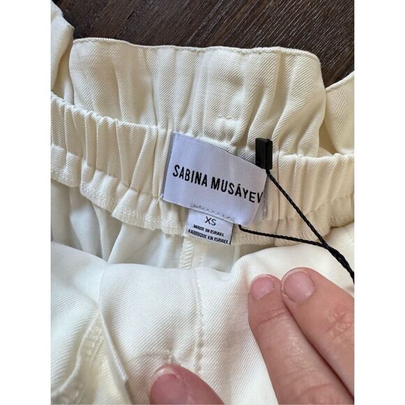 NWT Sabina Musayev Edmond Shorts High Rise in Off White Size XS - Picture 6 of 11